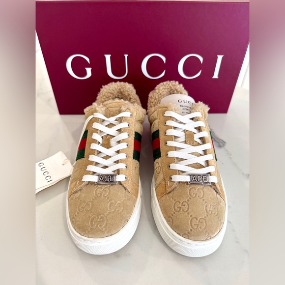 Gucci Ace Suede Sneakers - Picture 2 of 10